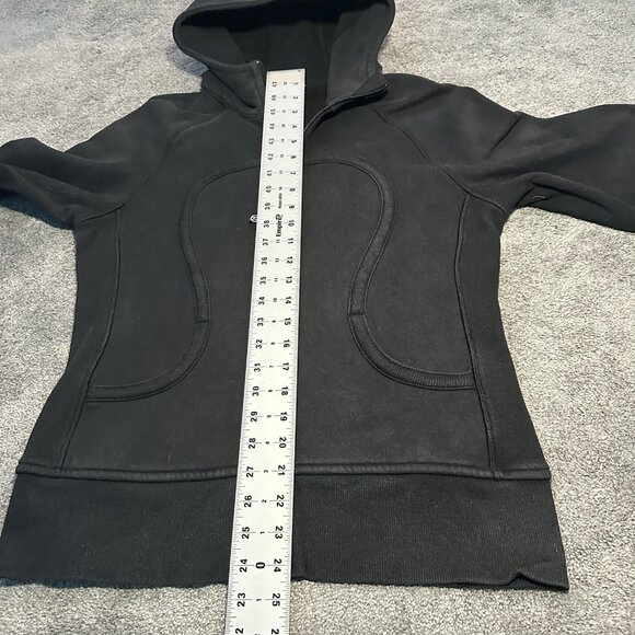 Lululemon Scuba Hoodie Womens Size 8 Black Full Zip Pockets Heavyweight W4755S - Picture 11 of 13